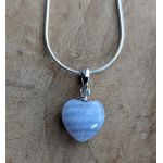 Sublieme kwaliteit Blauwe Chalcedoon hanger hartje