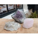 Magical trio of Gouden Driehoek met extra kwaliteit donkerpaarse  Amethist . Ook voor de kinderkamer