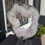 Nieuw ! Amethist ring ruw met spiegel in Extra Large