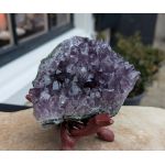 Super kwaliteit Amethist Uruguai cluster large extra donkerpaarse kristallen in standaard