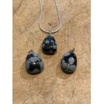 Obsidiaan sneeuwvlok hanger