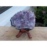 Super kwaliteit Amethist Brazilie cluster  extra grote zachtpaarse kristallen op standaard