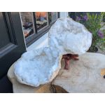 Nu voor een gereduceerde prijs! Speciale Super ruwe en 'sneeuw' witte Marokkaanse Bergkristal Geode  !