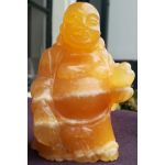 Oranje Calsiet Buddha staand extra kwaliteit