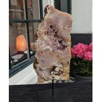 Extra kwaliteit Roze Amethist sculpture large in standaard