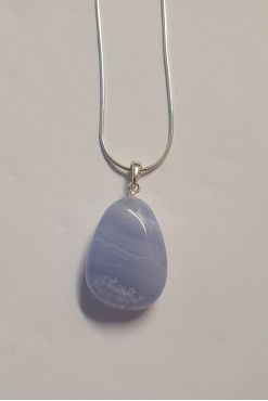 Blauwe Chalcedoon hanger