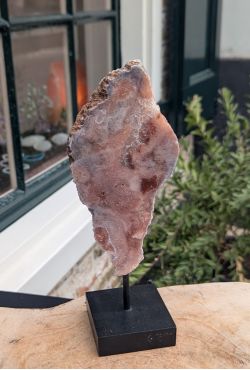 Prachtige Roze Amethist sculpture large extra kwaliteit op standaard