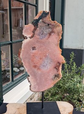 Super kwaliteits Roze Amethist sculpture op standaard