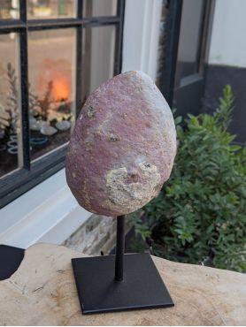 Super mooie Agaathelft met Chalcedoon en Bergkristal extra kwaliteit  op standaard