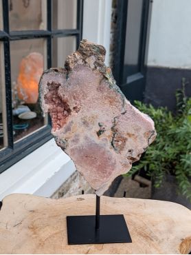 Prachtige Roze Amethist sculpture large extra kwaliteit op standaard