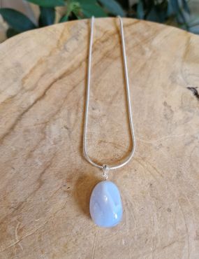 Blauwe Chalcedoon hanger