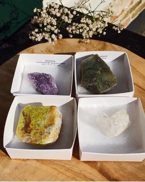 Diverse Mineralen in doosje met beschrijving