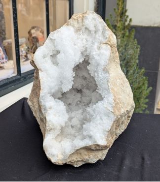 Super kwaliteit Marokkaanse Bergkristal Geode 'schaal'  XL hagelwitte heldere kristallen nu sterk in prijs verlaagd!