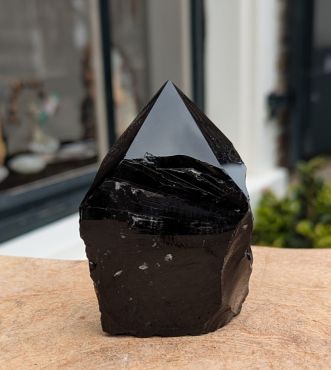 Zwarte Obsidiaan ruwe geslepen punt