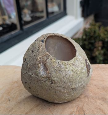 Agaat Theelichthouder ruw natuur extra