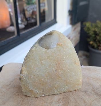 Agaat Theelichthouder ruw natuur extra