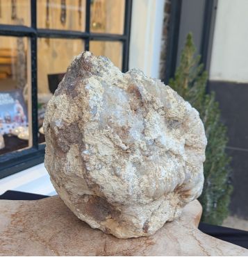 Super kwaliteit Marokkaanse Bergkristal Geode 'schaal'  XL hagelwitte heldere kristallen nu sterk in prijs verlaagd!