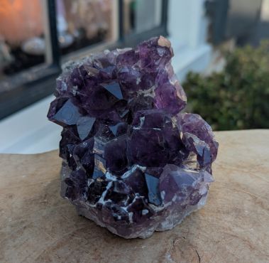 Heel speciale en extra zuivere en ruwe  Magical trio of Gouden Driehoek large  met extra kwaliteit Uruguai Amethist  en spatzuiver Bergkristal en Rozenkwarts