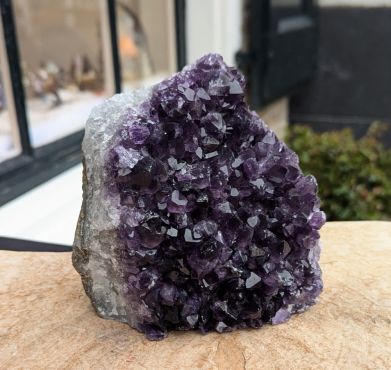Super kwaliteit Amethist cluster staand donkerpaarse kristallen