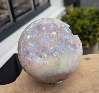 Super kwaliteit Amethist Aura  cluster bol 10 cm