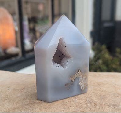 Super kwaliteit Agaat geslepen punt met chalcedoon