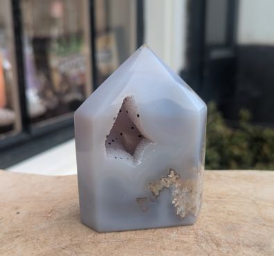 Super kwaliteit Agaat geslepen punt met chalcedoon