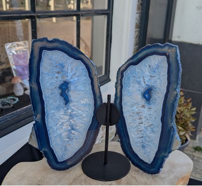 Super kwalitiet XXL Agaat vlinder blauw