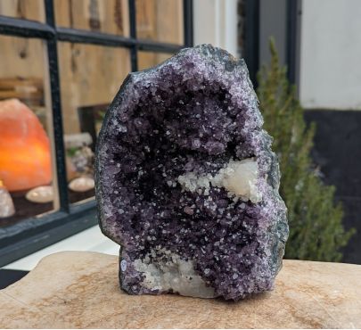 Super kwaliteit Amethist cluster staand donkerpaarse kristallen