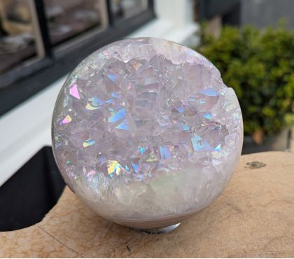 Super kwaliteit Amethist Aura  cluster bol 10 cm