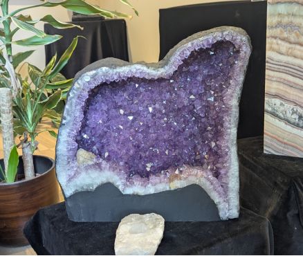 Speciale Amethist Geode met helderpaarse kristallen XL