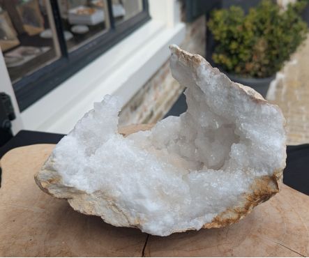 Super kwaliteit Marokkaanse Bergkristal Geode 'schaal' XL spatzuivere kristallen