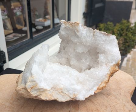 Super kwaliteit Marokkaanse Bergkristal Geode 'schaal' XL spatzuivere kristallen