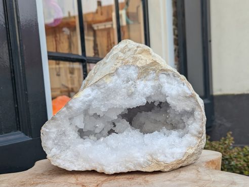 Super kwaliteit Marokkaanse Bergkristal Geode 'schaal'  spatzuivere kristallen