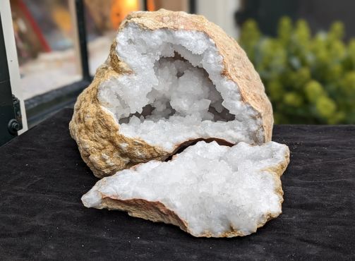 Super Hagel witte Marokkaanse Bergkristal geode XL extra
