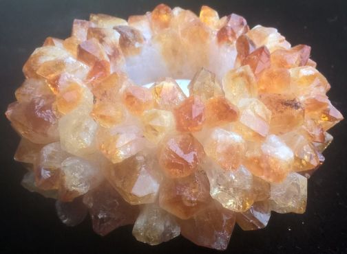 Theelicht houder Citrien puntkristallen