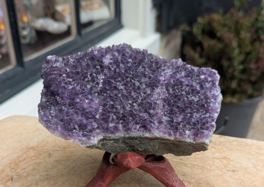 Super kwaliteit Uruguai  Amethist cluster met grote heldere donkerpaarse kristallen