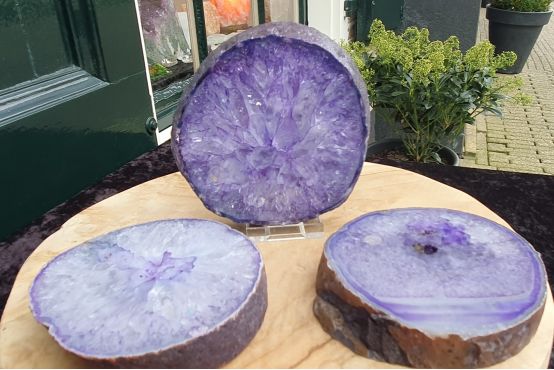 Agaat schijven combinatie in paars extra