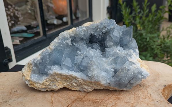 Schitterende kwaliteit Celestien cluster-geode XL