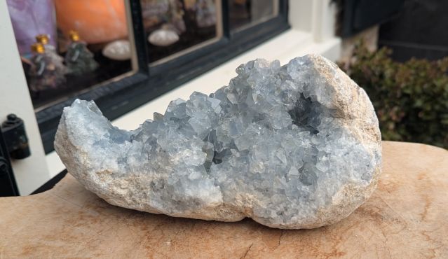 Schitterende  Celestine cluster extra kwaliteit blauwe kristallen