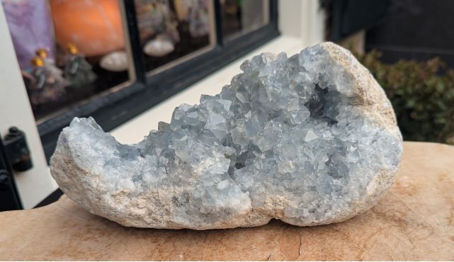 Schitterende  Celestine cluster extra kwaliteit blauwe kristallen